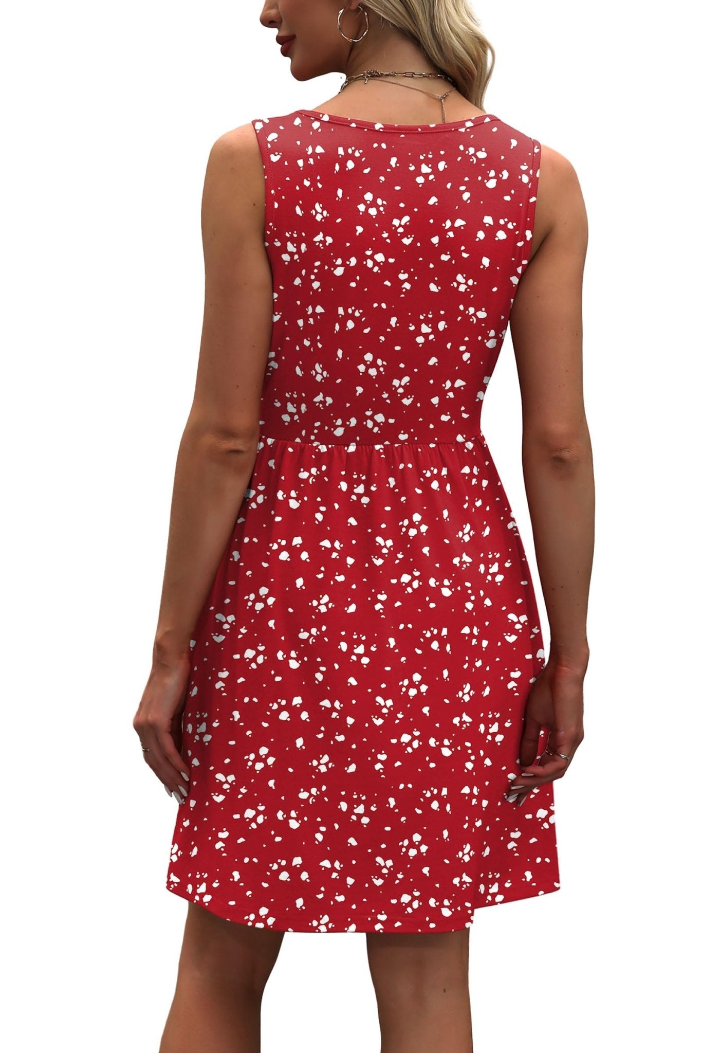 WIHOLL Women's Summer Dress 2025 A - Line Sleeveless Casual Sundress with Pockets Floral/Solid - 7DAY'S