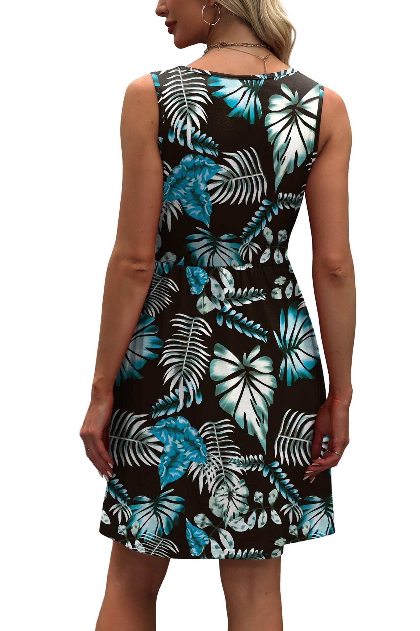 WIHOLL Women's Summer Dress 2025 A - Line Sleeveless Casual Sundress with Pockets Floral/Solid - 7DAY'S