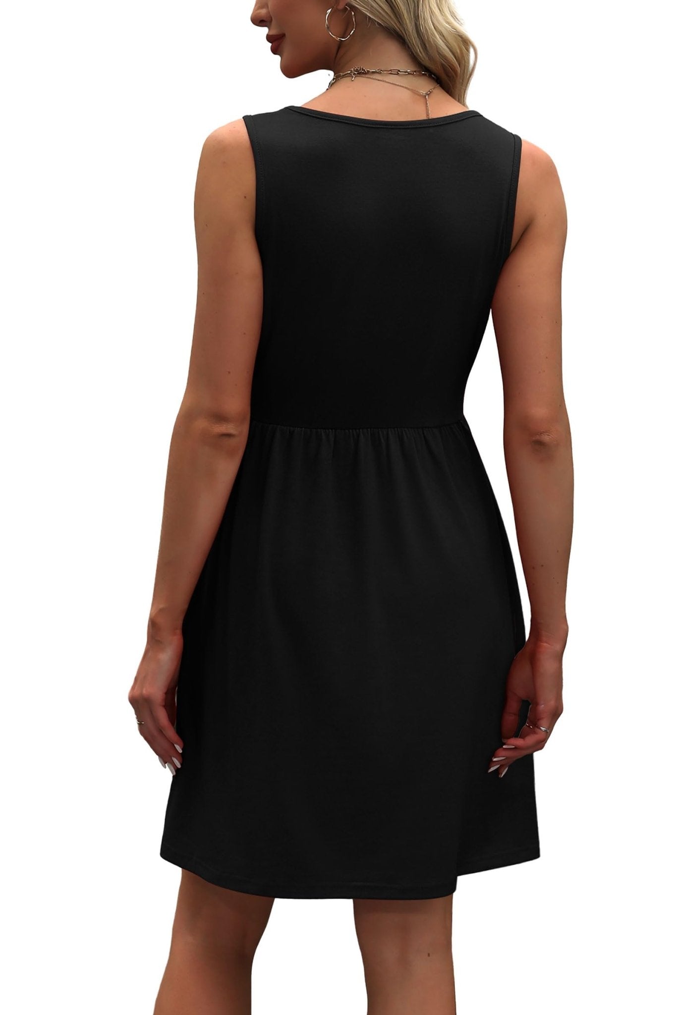 WIHOLL Women's Summer Dress 2025 A - Line Sleeveless Casual Sundress with Pockets Floral/Solid - 7DAY'S