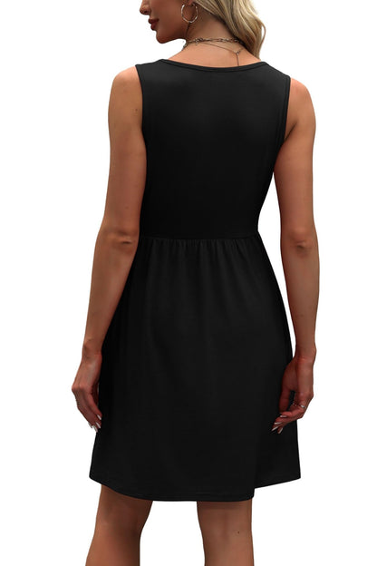 WIHOLL Women's Summer Dress 2025 A - Line Sleeveless Casual Sundress with Pockets Floral/Solid - 7DAY'S
