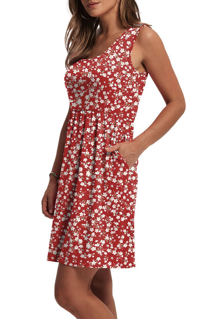 WIHOLL Women's Summer Dress 2025 A - Line Sleeveless Casual Sundress with Pockets Floral/Solid - 7DAY'S