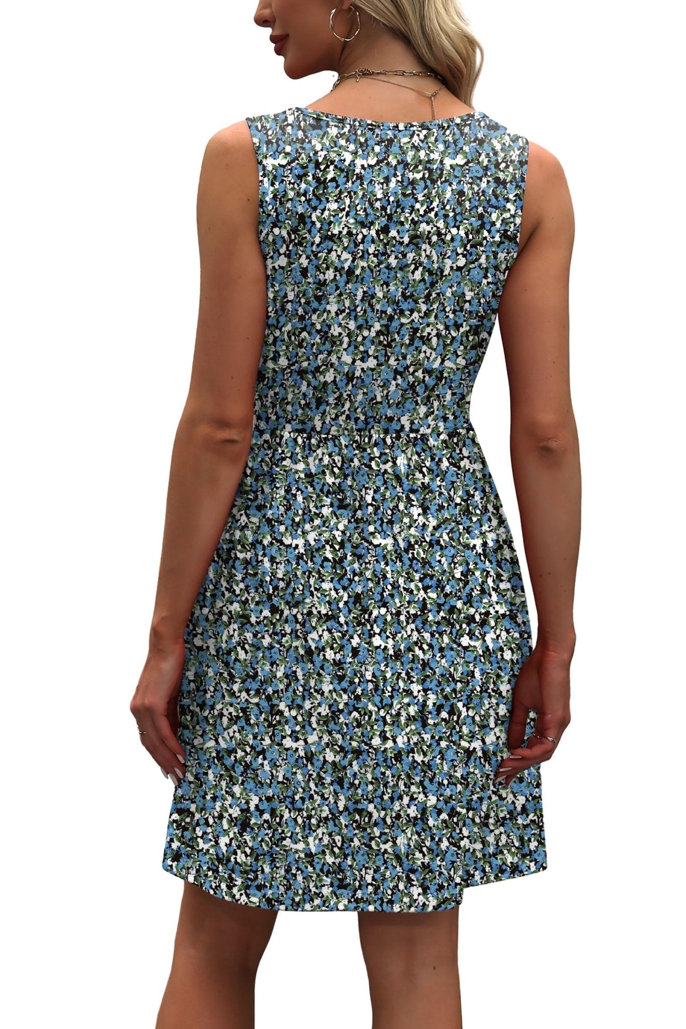 WIHOLL Women's Summer Dress 2025 A - Line Sleeveless Casual Sundress with Pockets Floral/Solid - 7DAY'S