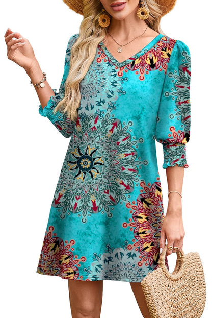 WIHOLL Women's Summer Dresses 3/4 Puff Sleeve Casual Sundress Dress with Pockets Beach Vacation 2025 Fashion - 7DAY'S