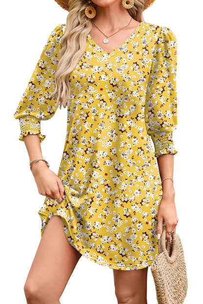 WIHOLL Women's Summer Dresses 3/4 Puff Sleeve Casual Sundress Dress with Pockets Beach Vacation 2025 Fashion - 7DAY'S