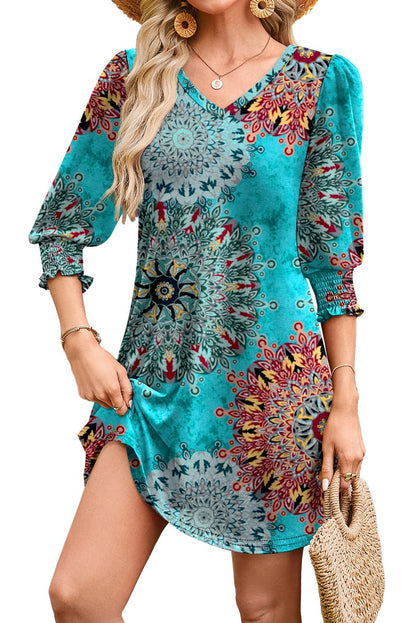 WIHOLL Women's Summer Dresses 3/4 Puff Sleeve Casual Sundress Dress with Pockets Beach Vacation 2025 Fashion - 7DAY'S