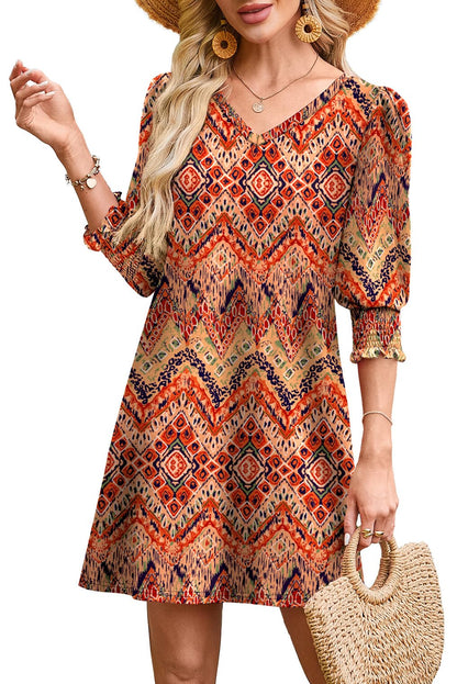 WIHOLL Women's Summer Dresses 3/4 Puff Sleeve Casual Sundress Dress with Pockets Beach Vacation 2025 Fashion - 7DAY'S