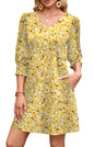 WIHOLL Women's Summer Dresses 3/4 Puff Sleeve Casual Sundress Dress with Pockets Beach Vacation 2025 Fashion - 7DAY'S