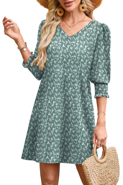 WIHOLL Women's Summer Dresses 3/4 Puff Sleeve Casual Sundress Dress with Pockets Beach Vacation 2025 Fashion - 7DAY'S