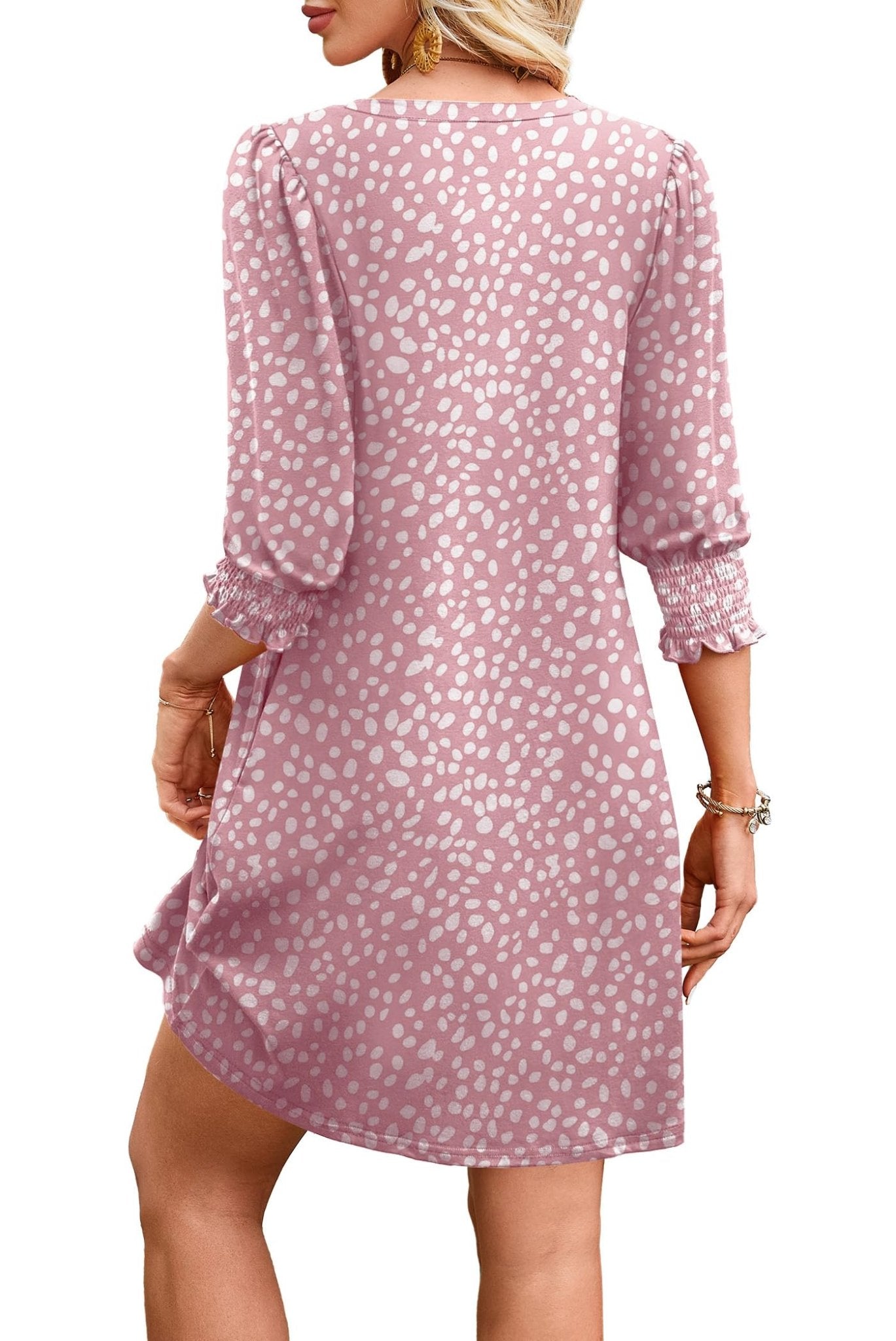 WIHOLL Women's Summer Dresses 3/4 Puff Sleeve Casual Sundress Dress with Pockets Beach Vacation 2025 Fashion - 7DAY'S