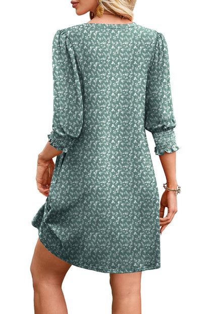WIHOLL Women's Summer Dresses 3/4 Puff Sleeve Casual Sundress Dress with Pockets Beach Vacation 2025 Fashion - 7DAY'S