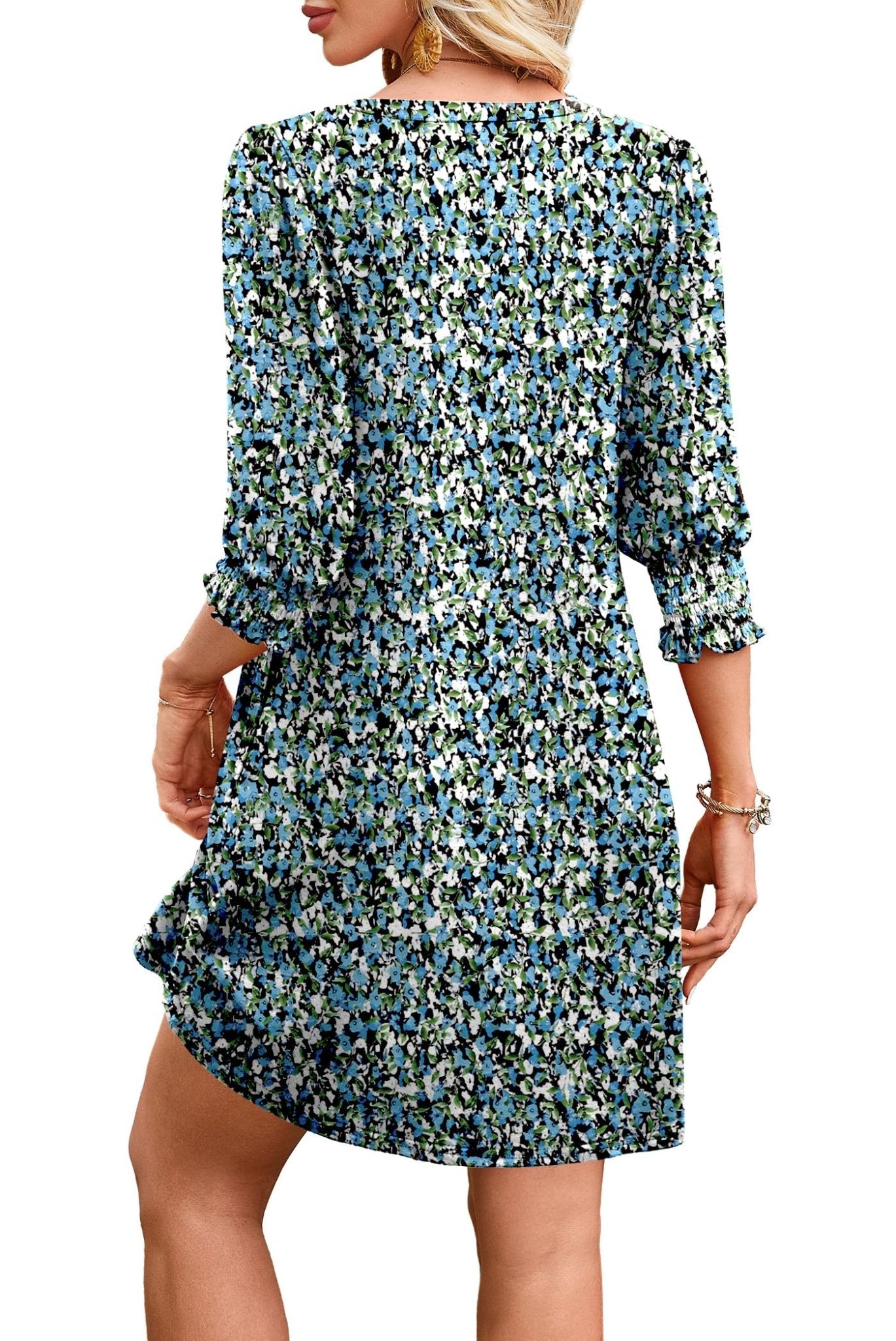 WIHOLL Women's Summer Dresses 3/4 Puff Sleeve Casual Sundress Dress with Pockets Beach Vacation 2025 Fashion - 7DAY'S