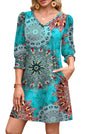 WIHOLL Women's Summer Dresses 3/4 Puff Sleeve Casual Sundress Dress with Pockets Beach Vacation 2025 Fashion - 7DAY'S
