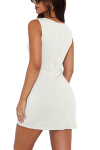 WIHOLL Womens Summer Mini Dress Graduation Party Club Cocktail Outfits Sleeveless Square Neck Bodycon Dresses - 7DAY'S