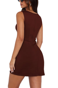 WIHOLL Womens Summer Mini Dress Graduation Party Club Cocktail Outfits Sleeveless Square Neck Bodycon Dresses - 7DAY'S
