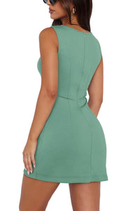 WIHOLL Womens Summer Mini Dress Graduation Party Club Cocktail Outfits Sleeveless Square Neck Bodycon Dresses - 7DAY'S