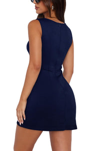 WIHOLL Womens Summer Mini Dress Graduation Party Club Cocktail Outfits Sleeveless Square Neck Bodycon Dresses - 7DAY'S