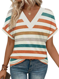 WIHOLL Womens Summer Tops Short Dolman Sleeve Shirts 2025 Fashion V Neck Outfits Clothes - 7DAY'S