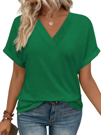 WIHOLL Womens Summer Tops Short Dolman Sleeve Shirts 2025 Fashion V Neck Outfits Clothes - 7DAY'S