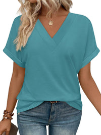WIHOLL Womens Summer Tops Short Dolman Sleeve Shirts 2025 Fashion V Neck Outfits Clothes - 7DAY'S