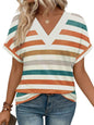 WIHOLL Womens Summer Tops Short Dolman Sleeve Shirts 2025 Fashion V Neck Outfits Clothes - 7DAY'S
