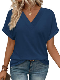 WIHOLL Womens Summer Tops Short Dolman Sleeve Shirts 2025 Fashion V Neck Outfits Clothes - 7DAY'S