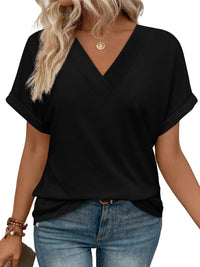 WIHOLL Womens Summer Tops Short Dolman Sleeve Shirts 2025 Fashion V Neck Outfits Clothes - 7DAY'S