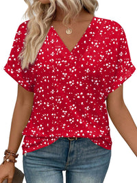 WIHOLL Womens Summer Tops Short Dolman Sleeve Shirts 2025 Fashion V Neck Outfits Clothes - 7DAY'S