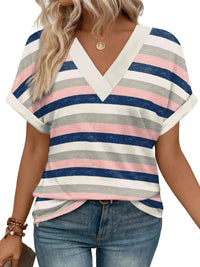 WIHOLL Womens Summer Tops Short Dolman Sleeve Shirts 2025 Fashion V Neck Outfits Clothes - 7DAY'S