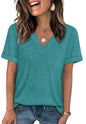 WIHOLL Womens Summer Tops Short Sleeve Basic Casual V Neck T Shirts Trendy Fashion 2025 - 7DAY'S