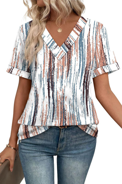 WIHOLL Womens Summer Tops Short Sleeve Basic Casual V Neck T Shirts Trendy Fashion 2025 - 7DAY'S