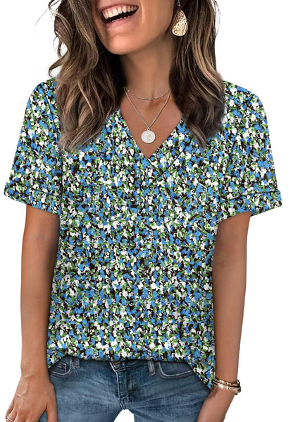 WIHOLL Womens Summer Tops Short Sleeve Basic Casual V Neck T Shirts Trendy Fashion 2025 - 7DAY'S