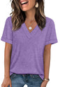 WIHOLL Womens Summer Tops Short Sleeve Basic Casual V Neck T Shirts Trendy Fashion 2025 - 7DAY'S