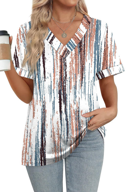 WIHOLL Womens Summer Tops Short Sleeve Basic Casual V Neck T Shirts Trendy Fashion 2025 - 7DAY'S