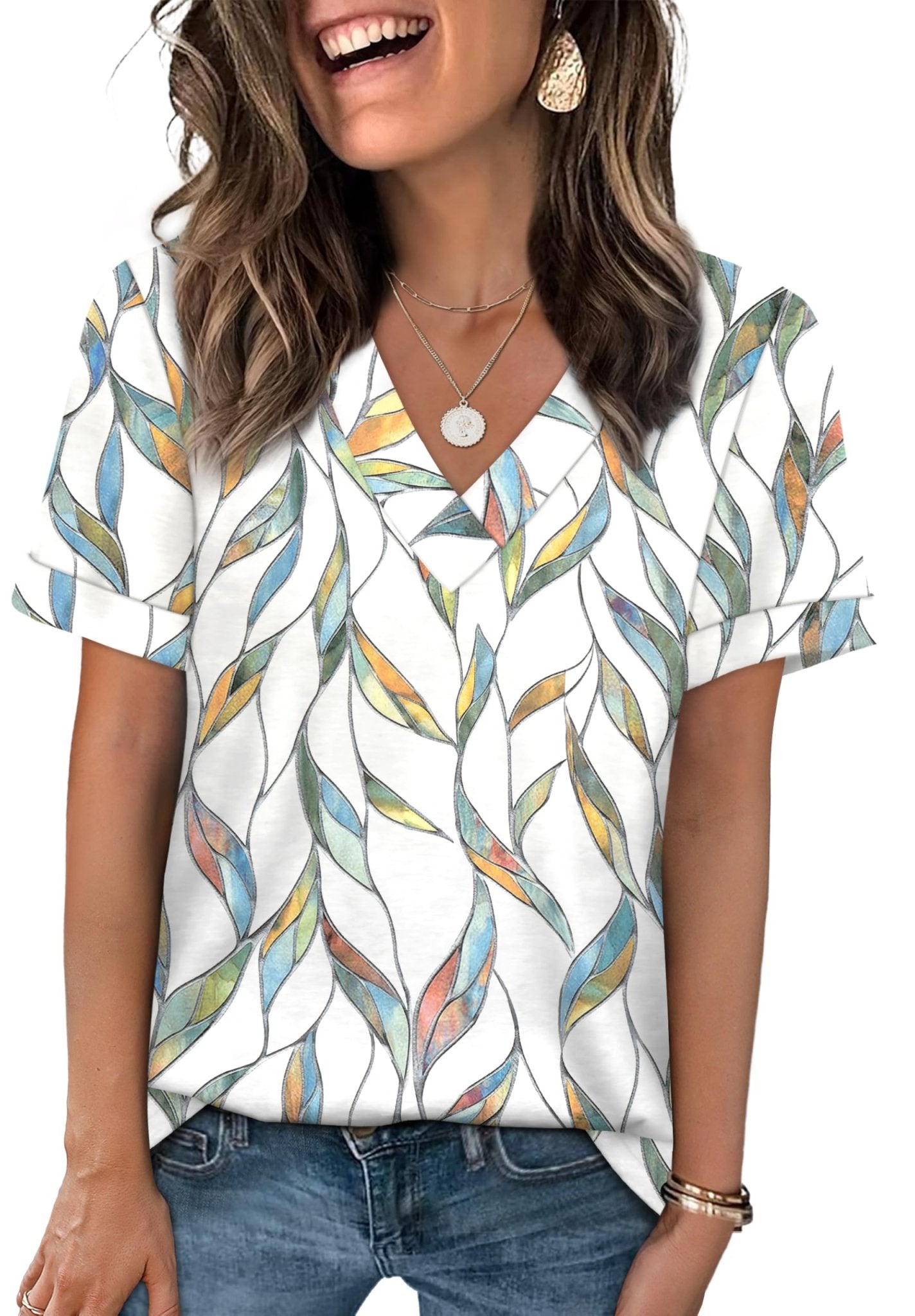 WIHOLL Womens Summer Tops Short Sleeve Basic Casual V Neck T Shirts Trendy Fashion 2025 - 7DAY'S