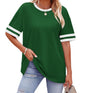 WIHOLL Womens T Shirts Loose Fit Short Sleeve Tees Crew Neck Color Block Summer Tops 2025 Fashion - 7DAY'S