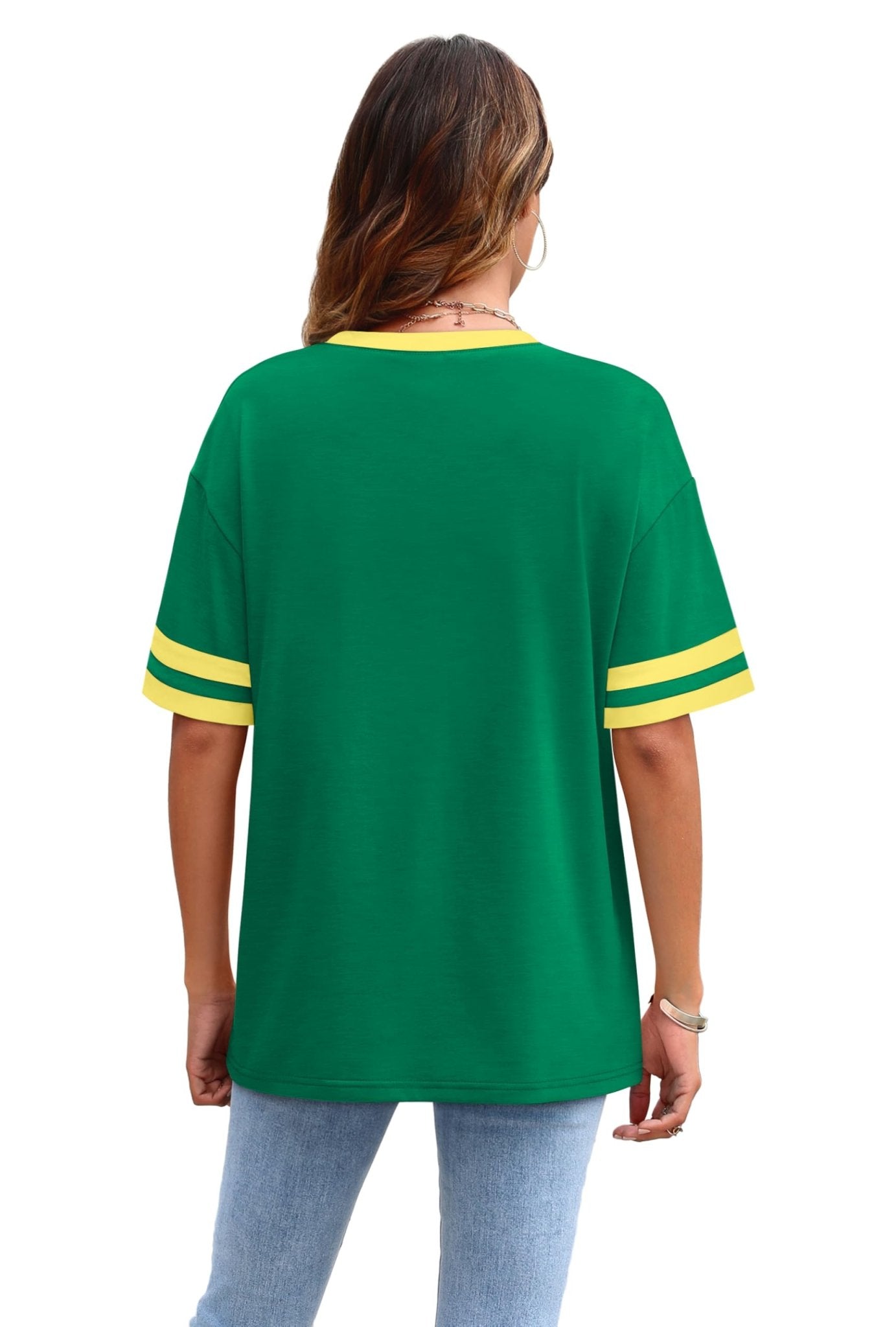 WIHOLL Womens T Shirts Loose Fit Short Sleeve Tees Crew Neck Color Block Summer Tops 2025 Fashion - 7DAY'S