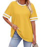 WIHOLL Womens T Shirts Loose Fit Short Sleeve Tees Crew Neck Color Block Summer Tops 2025 Fashion - 7DAY'S