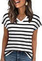 WIHOLL Womens Tops Basic Summer V Neck T Shirts Short Sleeve Dressy Casual Loose Fit Cute Tee Clothes Trendy Fashion Outfits - 7DAY'S