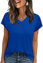 WIHOLL Womens Tops Basic Summer V Neck T Shirts Short Sleeve Dressy Casual Loose Fit Cute Tee Clothes Trendy Fashion Outfits - 7DAY'S