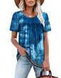 WIHOLL Womens Tops Short Sleeve T Shirts Pleated Dressy Casual Round Neck Summer Clothes Outfits Blouses Loose Fit - 7DAY'S