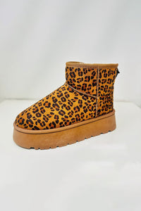 WILD DIVA Thermal Furry Leopard Platform Booties - 7DAY'S