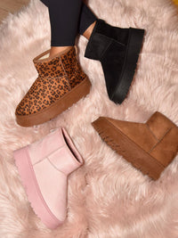 WILD DIVA Thermal Furry Leopard Platform Booties - 7DAY'S