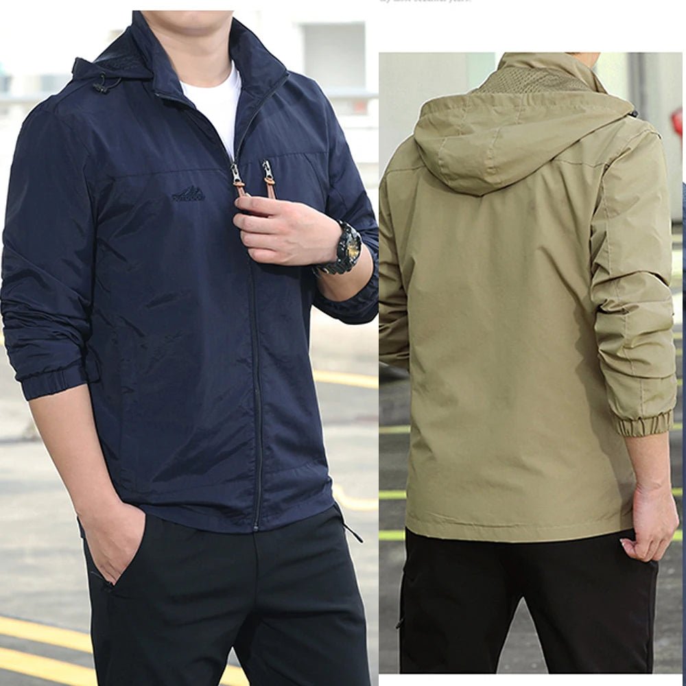Windbreaker Men Tactical Jacket Waterproof Outdoor Hooded Coat Sports Military European Size S - 5XL Field Climbing Thin Outwear - 7DAY'S