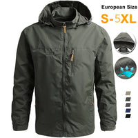 Windbreaker Men Tactical Jacket Waterproof Outdoor Hooded Coat Sports Military European Size S - 5XL Field Climbing Thin Outwear - 7DAY'S