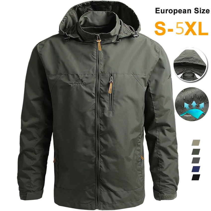 Windbreaker Men Tactical Jacket Waterproof Outdoor Hooded Coat Sports Military European Size S - 5XL Field Climbing Thin Outwear - 7DAY'S