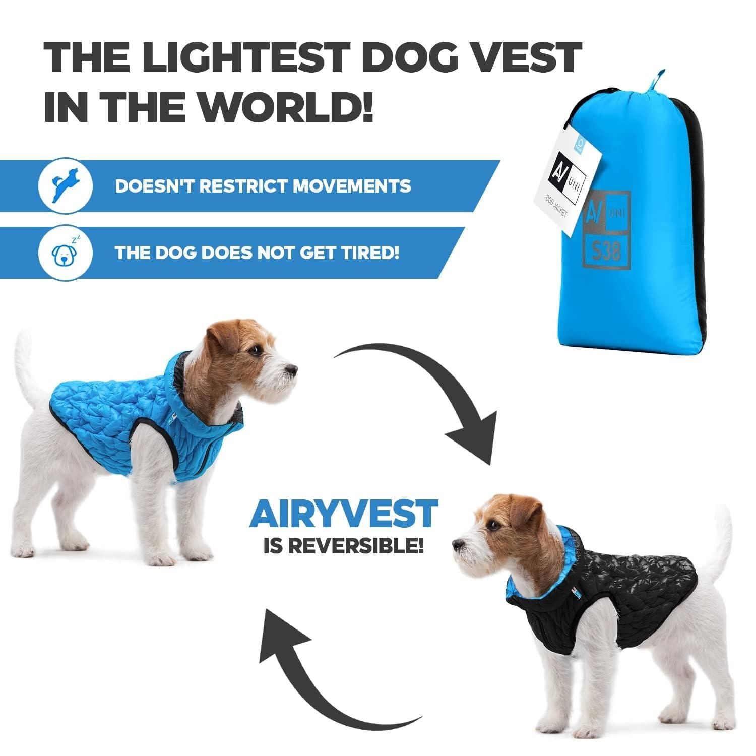 Winter Dog Coat XL Size Blue Lightweight Reversible Warm Dog Jacket Water Resistant Windproof Jacket Dog Coats for Large Dogs - 7DAY'S