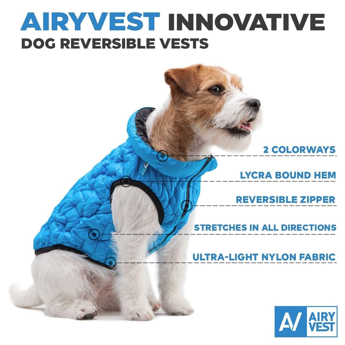 Winter Dog Coat XL Size Blue Lightweight Reversible Warm Dog Jacket Water Resistant Windproof Jacket Dog Coats for Large Dogs - 7DAY'S