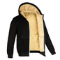 Winter Lambswool Zipper Hoodies Thicken Warm Jackets Long Sleeve Sweatshirts Casual Sports Fleece Black Coats Hooded Men Coat To - 7DAY'S