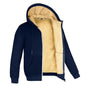 Winter Lambswool Zipper Hoodies Thicken Warm Jackets Long Sleeve Sweatshirts Casual Sports Fleece Black Coats Hooded Men Coat To - 7DAY'S