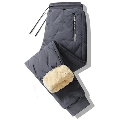 Winter Sweatwear Men Plush Thick Fleece Sweatpant Lambswool Thermal Trousers Casual Pants Windproof Warm Cotton Pants 8828 - 7DAY'S